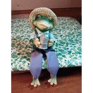 Frog With Watering Can Decoration Shelf Sitter